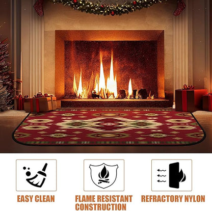 Demissle Cabin Fireplace Hearth Rug Fireplace Mats Cabin Southwestern Fireproof Rug Fire Resistant Mat for Wood Stove Floor for Kitchen Indoor Outdoor(27 x 48 Inch,Kawaii)