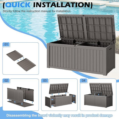Outdoor Storage Box, 200 Gallon Resin Deck Boxes Outdoor Waterproof - Image 8
