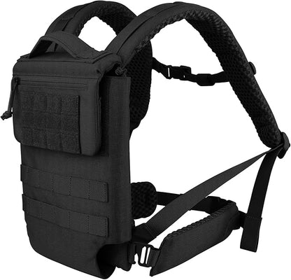 PETAC GEAR Upgraded Weighted Backpack Rucking Backpack for Weight Plates/Honeycomb Breathable fabric/Belt support/Back support platform (max 15lbs capacity)(BK)