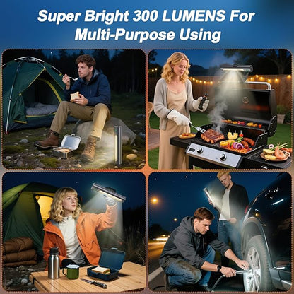 Rechargeable 360° BBQ Grill Light for Outdoor Grilling with Magnetic, IPX5 Waterproof, 2-Level Brightness, USB-C Charging, Portable Grill Accessories, Grilling Gift for Men, Dad, Grill Lights