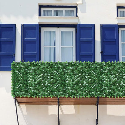 Ogrmar 98x39 inch Artificial Leaves Privacy Fence Screen Artificial Hedges Fence Outdoor Decorative Faux Ivy Fencing Panel Vine Privacy Fence Wall Screen