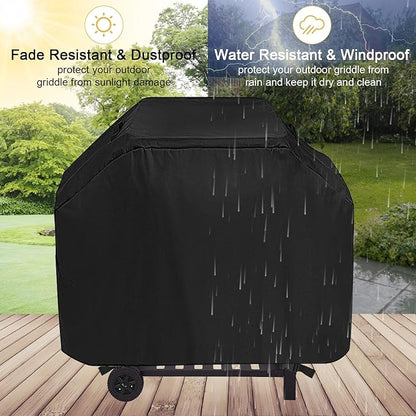 Waterproof Griddle Cover, Dustproof BBQ Grill Cover for Royal Gourmet CD1824AX 24 inch Charcoal Grill,Barbecue Grill Covers for Smoker Grill,52" x 25" x 48"