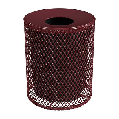 Leisure Craft Heavy-Duty 32 Gallon Receptacle, Portable, Liner Included, Made with Heavy-Gauge Metal and a Durable Thermoplastic Coating, Commercial Outdoor Park Receptacle, Made in The USA
