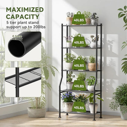 Livilord 5-Tier Plant Stand Indoor Outdoor, Waterproof Corner Garden Rack - Image 5