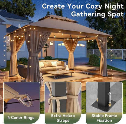 12'x10' Gazebo, Metal Frame Canopy - Image 8