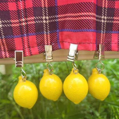 TwoFish Home Set of 4 Lemon Resin Tablecloth Weights Clips Handicraft Lemon Tablecloth Clamps Pack of 4