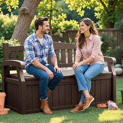 Flamaker 80 Gallon Storage Bench, Deck Box - Image 6