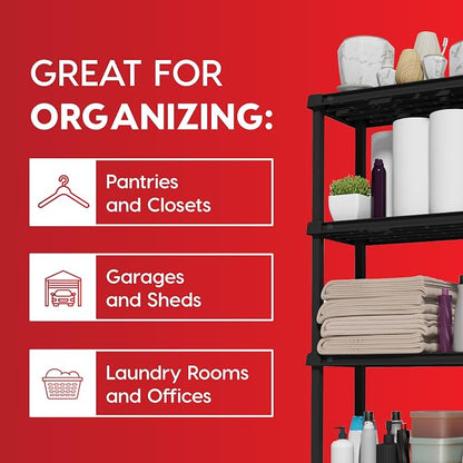 IRIS USA Plastic Storage Shelves |Made in USA| 48"H x 24"W x 12"D - Image 5