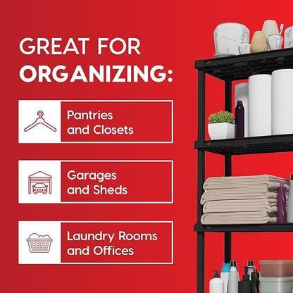 IRIS USA Plastic Storage Shelves |Made in USA| 33"H x 24"W x 12"D - Image 5