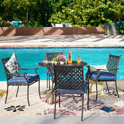 Patio Dining Chairs Stackable Outdoor Chairs Dining Furniture Set of 4 - Image 4