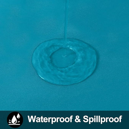 Smiry Rectangle Table Cloth 60x84 Inch, Waterproof Wipeable Vinyl Tablecloths Protector, Oil Spill Proof Plastic Table Cover for Dining, Picnic, Camping, Outdoor, Turquoise