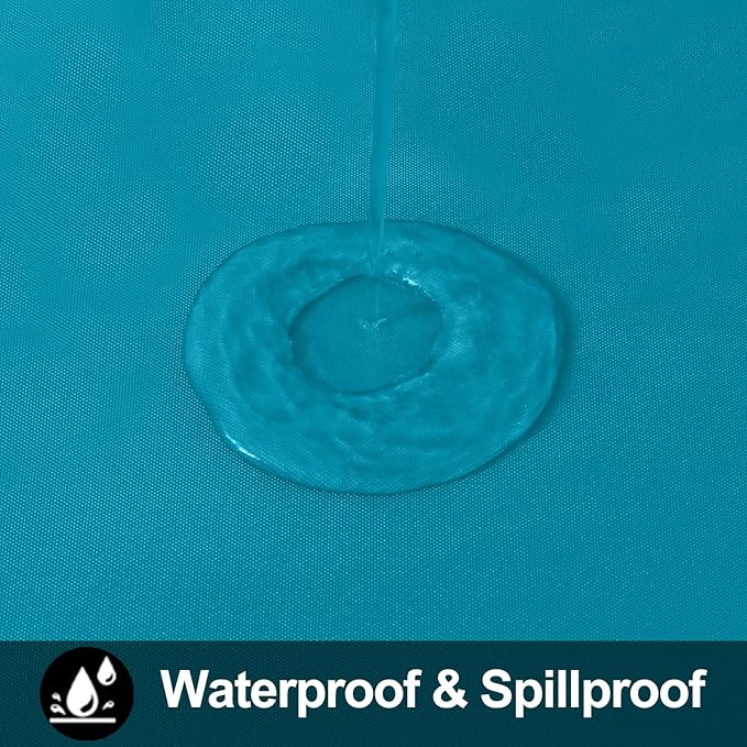 Smiry Rectangle Table Cloth 54x78 Inch, Waterproof Wipeable Vinyl Tablecloths Protector, Oil Spill Proof Plastic Table Cover for Dining, Picnic, Camping, Outdoor, Turquoise