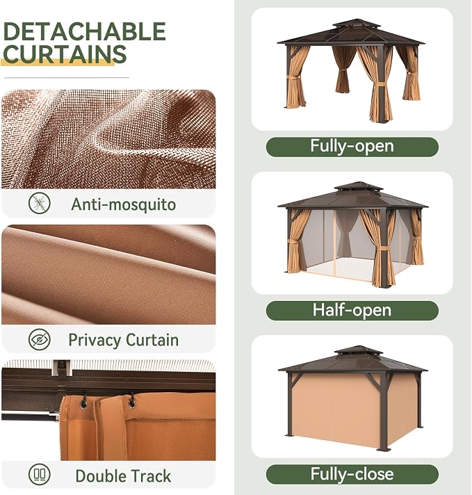 Aoxun 12'x12' Hardtop Gazebo - Image 3