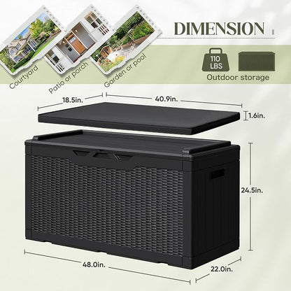 Greesum 100 Gallon Resin Deck Box, Outdoor Storage - Image 7