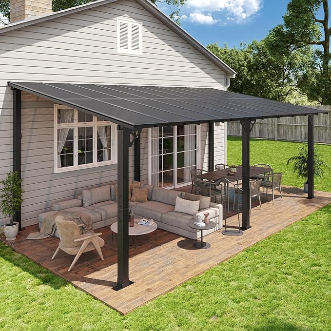 Aoxun 20’x10’ Gazebo with Aluminum Frame & Polycarbonate Panel, Outdoor Patio by Aoxun
