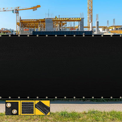 Customized 8' x 150' Black Fence Privacy Screen,with Bindings & Grommets,Heavy Duty for Gardens,Backyard,Patio,Tennis Court,Pool,Construction Project, We Make Custom Sizes