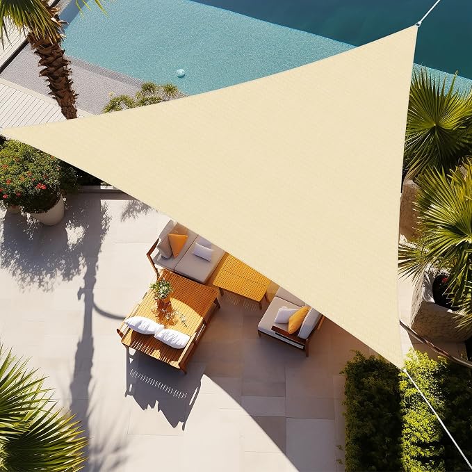 Shade&Beyond Custom Sun Shade Sail 13'x15'x19.8' Triangle Sun Sail Shades Patio by ShadeBeyond