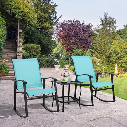 Shintenchi 3 Piece Rocking Bistro Set, Outdoor Furniture - Image 7