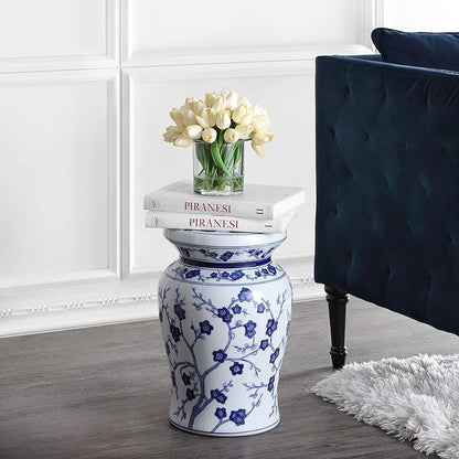 JONATHAN Y Cherry Blossom 18" Ceramic Garden Stool Side Table, Plant Stand - Image 2