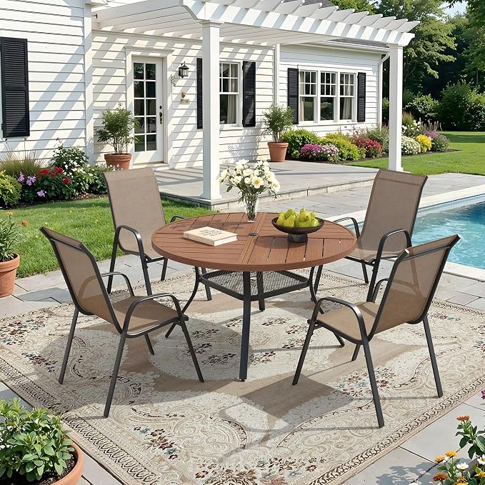 DIFY Patio Chairs Set of 4, Stackable Outdoor Dining Chairs Set - Image 2