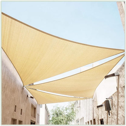 ColourTree CTAPT32 Custom Size Order to Make 25' x 25' x 25' Beige Triangle Sun by ColourTree