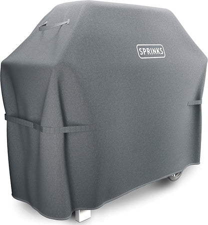 SPRINKS® Grill Cover Weatherproof Grillcover for Weber, Napoleon, Enders - Extra Handles Gas Grill Oxford 600D Fabric [52in x 26in x 43in] - Grey