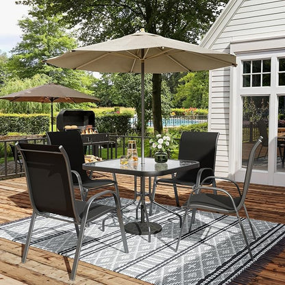 Amopatio Patio Chairs Set of 4, Outdoor Stackable Dining Chairs - Image 2