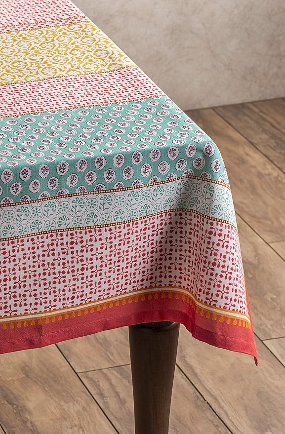 Maison d' Hermine Table Cloth Rectangle Table 100% Cotton 70 x 108 Inches Tablecloth Reusable Decorative Everyday Use for Dining Room, Farmhouse, Home Party, Festive & Wedding Spring Summer - Provence