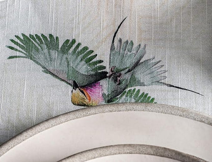 Maison d' Hermine Table Cloth Rectangle Table 100% Cotton 54 x 72 Inches Tablecloth Reusable Decorative for Dining Room, Farmhouse, Home, Party, Festive & Wedding Spring Summer - Flying Birds
