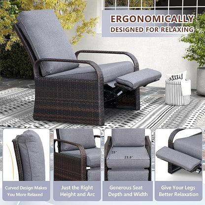 Outdoor Wicker Recliner Chair - Image 6