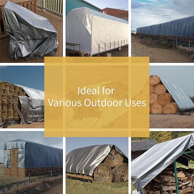 GUARD SHIELD Silver Tarp Waterproof 20x40 Feet Medium Duty All Purpose Poly Tarps Cover 7mil