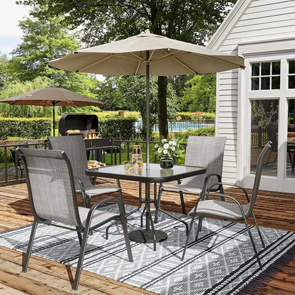 Amopatio Patio Chairs Set of 4, Outdoor Stackable Dining Chairs - Image 2