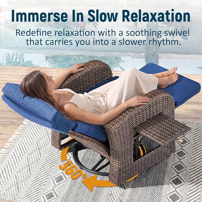 Luxury Patio Swivel Recliner Chair - Image 5