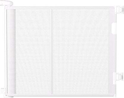 120 inches Extra Wide Baby Gate, 34 inches Tall Retractable Pet Gate for Large Openings, Hallways, Room Dividers, Mesh Safety Barrier for Indoor Outdoor Use, White