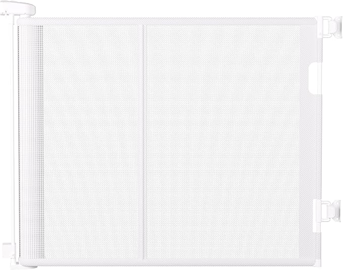 100 inches Retractable Baby Gate, 34 inches Tall Extra Wide Mesh Safety Gate for Open Floor Plans, Wide Doorways, Baby and Pet Barrier for Indoor Outdoor Use, White