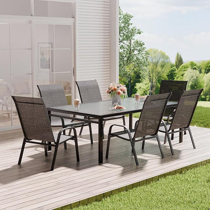 Patio Chairs Set of 6, Stackable Outdoor Dining Chairs - Image 9