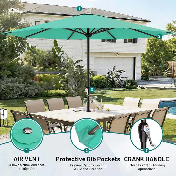 12 FT Patio Umbrella for Outdoor, Outdoor Table Umbrella - Image 2