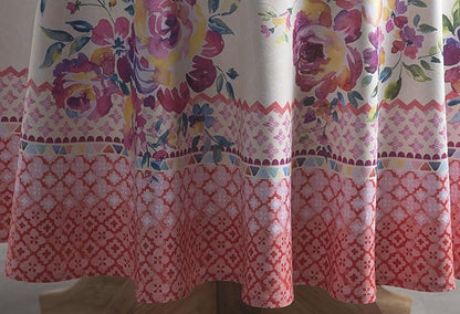 Maison d' Hermine Table Cloth Round Table 100% Cotton 69 Inches Tablecloth Reusable Decorative Everyday Use for Dining Room, Farmhouse, Home, Party, Festive & Wedding Spring Summer - Rose Garden