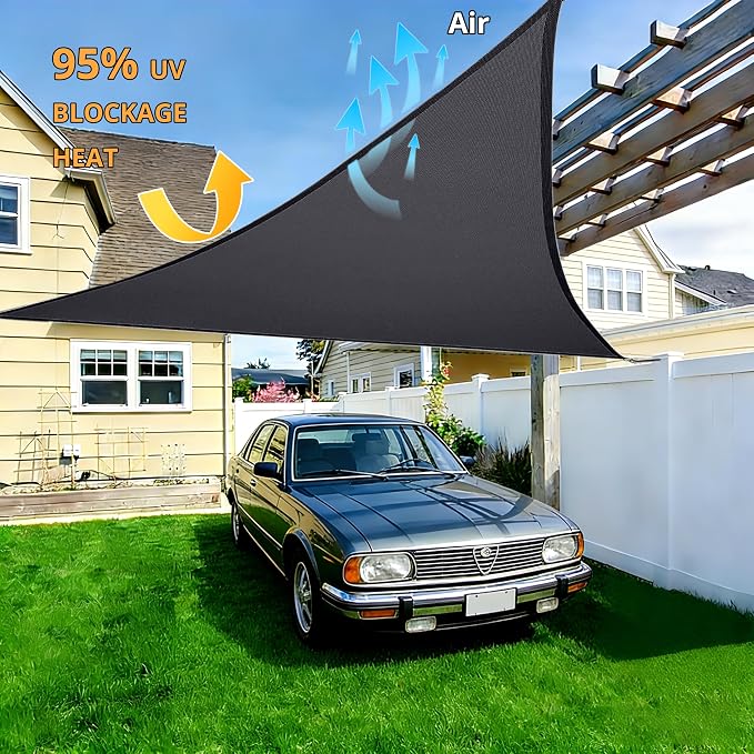 8' x 8' x 8' Triangle Sun Shade Sail - Image 7