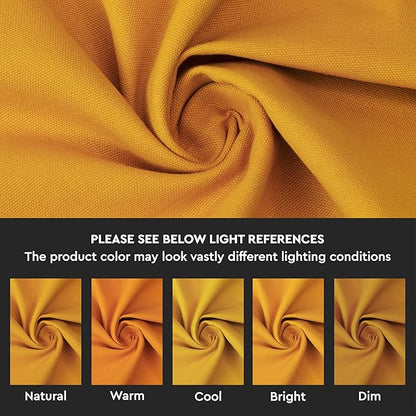 Encasa XO Table Runner 13"x59" Long | Cotton Canvas Fabric | Mango Solid Color | Machine Washable & Durable