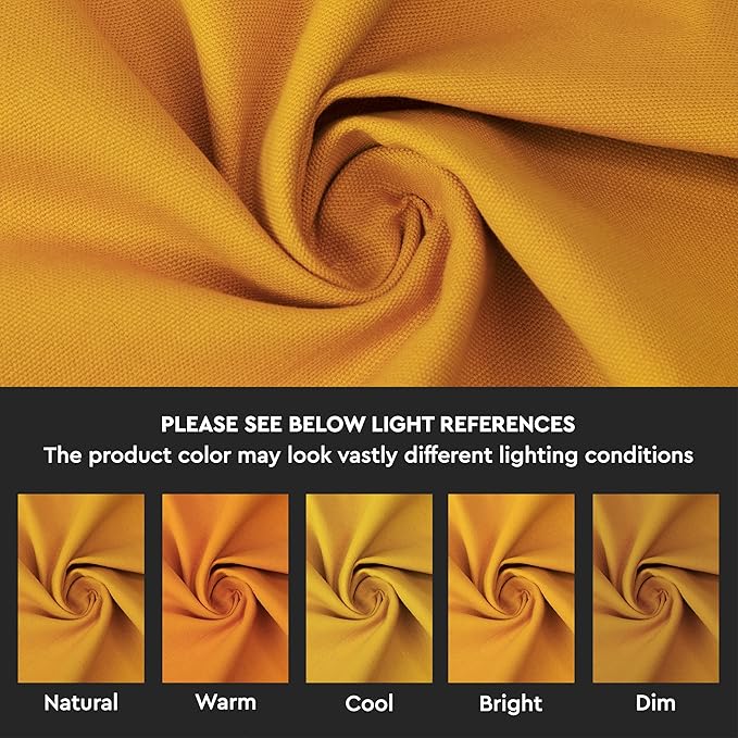 Encasa XO Table Runner 13"x48" Long | Cotton Canvas Fabric | Mango Solid Color | Machine Washable & Durable