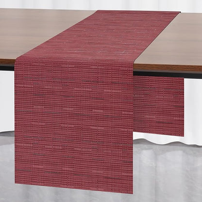 Myir JUN Table Runner, Vinyl Table Runner Indoor 55 Inch Long Arbitrarily Cropped Runner for Table Heatproof for Home Party (Red, 15 x 55 inch)