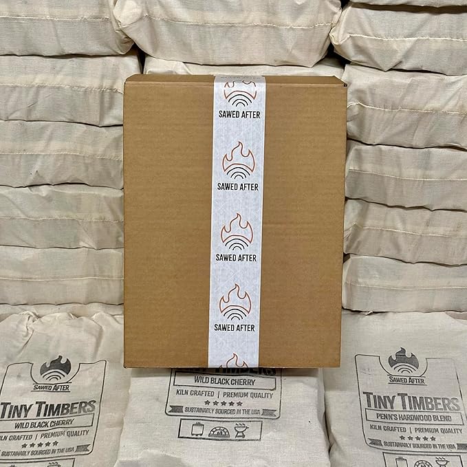 The Tiny Timbers USDA Grade Kiln Dried Hardwood for Table Top Fire Pit and Pizza Oven | Compatible with Solo Stove Mesa & Mesa XL | 5" Splits | USA Sourced | 15 lb. | 1000+ cu. in. | Apple Wood