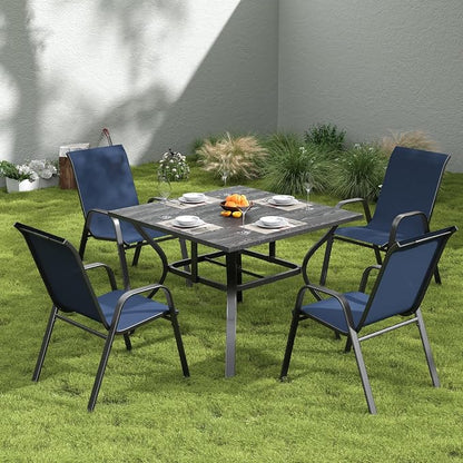 Patio Dining Chairs Set of 4 Outdoor Stackable Dining Chairs - Image 9
