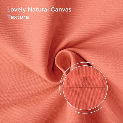 Encasa XO Table Runner 13"x36" Long | Cotton Canvas Fabric | Coral Solid Color | Machine Washable & Durable