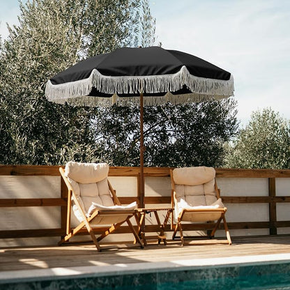 AMMSUN 7ft Patio Umbrella with Fringe Outdoor Tassel Umbrella UPF50+ Premium - Image 5