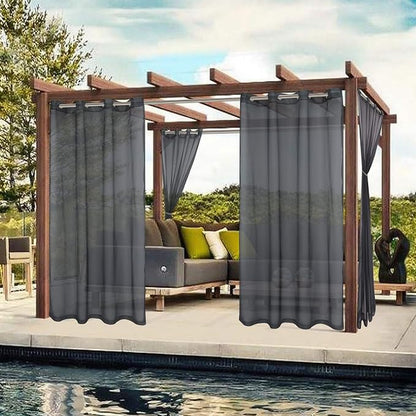 BONZER Outdoor Sheer Curtains for Patio Waterproof 2 Panels | Light Filtering - Image 2