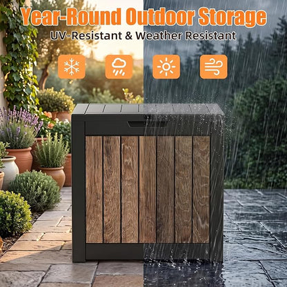 40 Gallon Outdoor Deck Box, Lockable Waterproof Resin Storage Container - Image 3