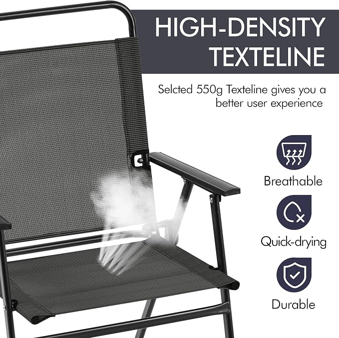 Yaheetech Outdoor Patio Chairs Set of 4, Folding Lawn Chair, no assembly - Image 7