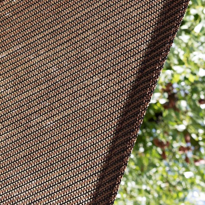 Amgo Custom Size 10' x 10' x 14.1' Brown Right Triangle Sun Shade Sail UPF50+ - Image 9